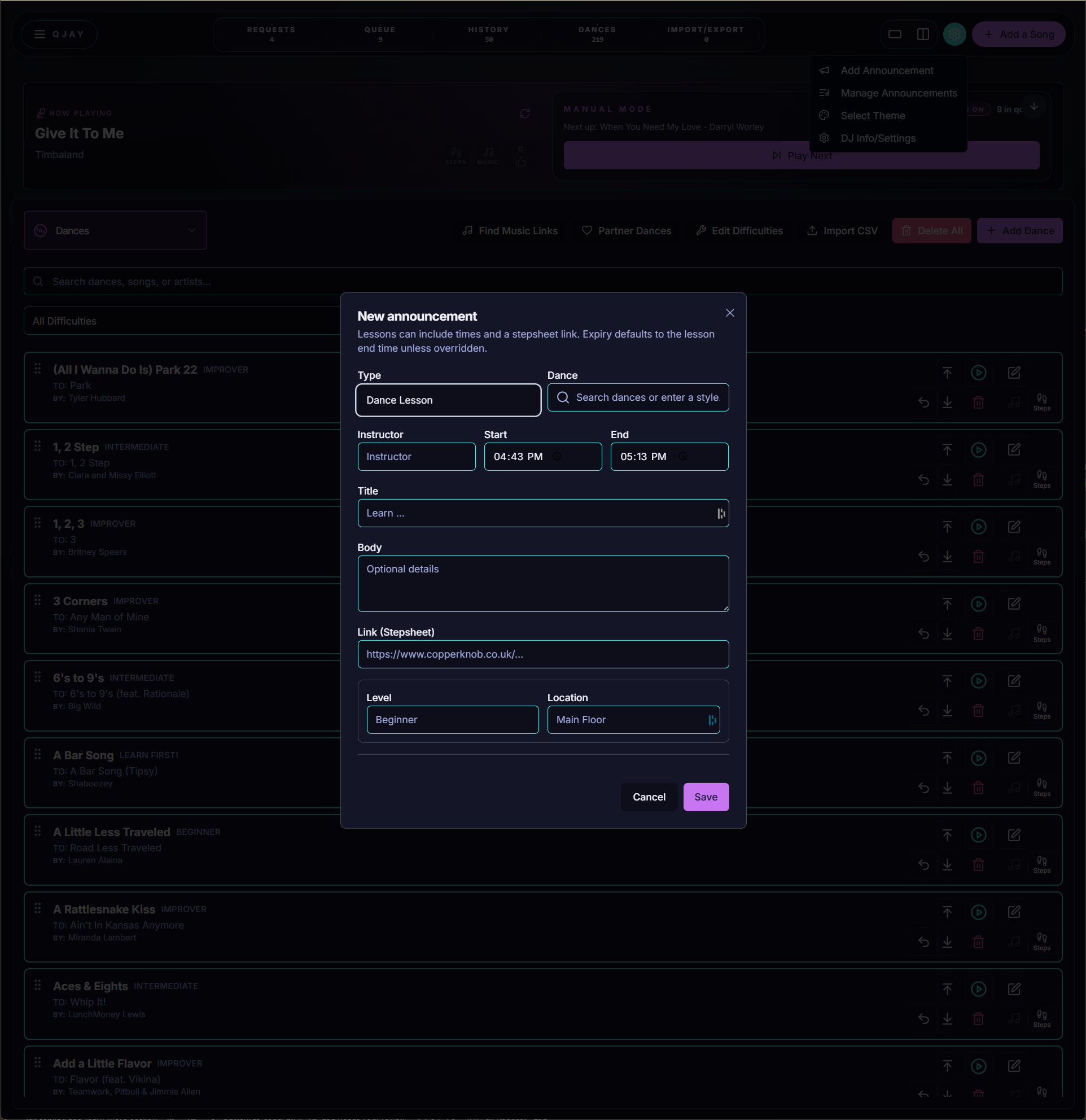 DJ Console Announcement